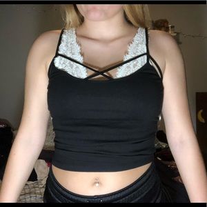 Cropped Black Tank